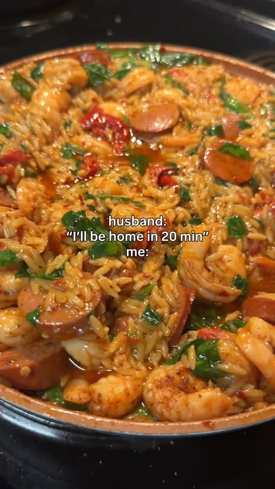 Cajun Shrimp and Sausage Orzo – 25-Minute Recipe