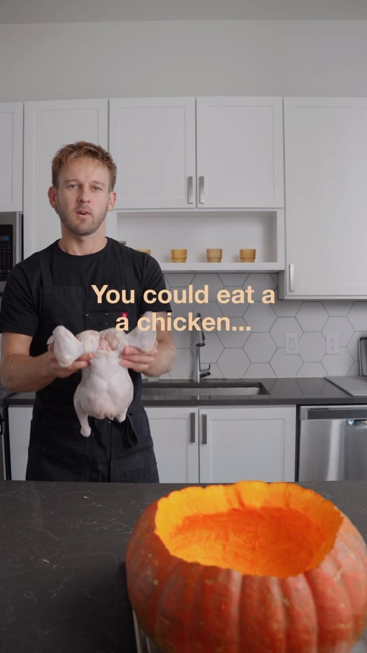Chicken Soup Inside a Pumpkin – 255-Minute Recipe
