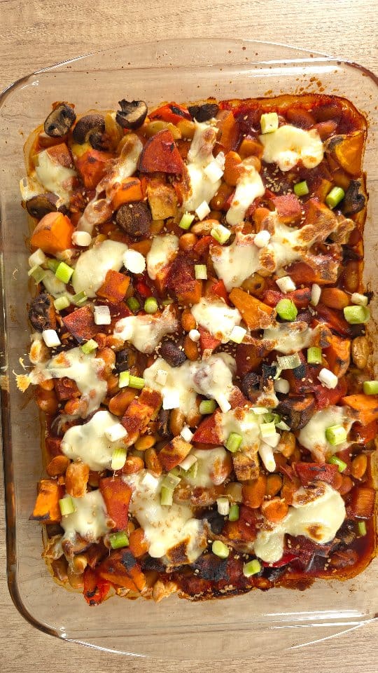 Gochujang Butter Bean and Tofu Tray Bake