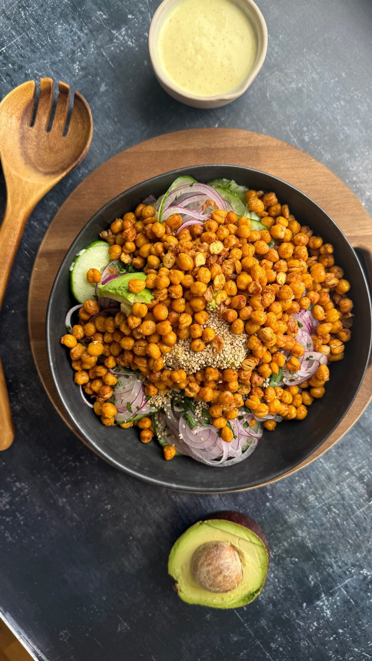 Crispy Chickpea Cucumber Salad