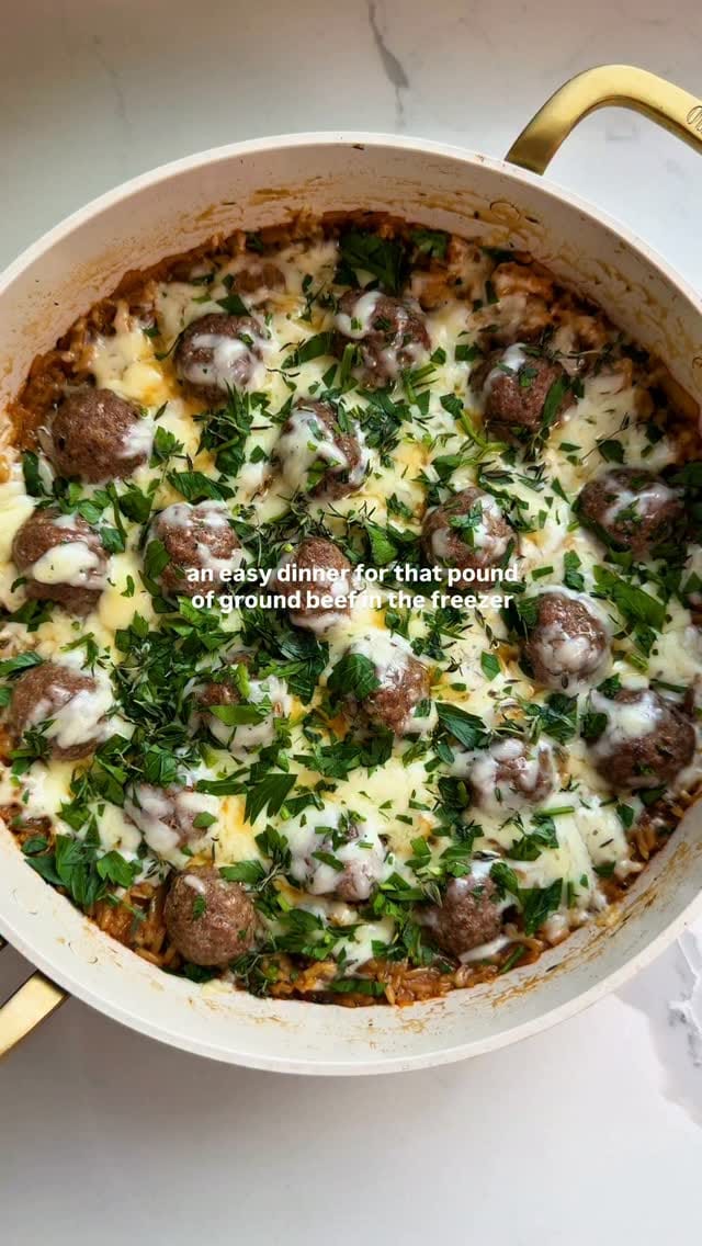 French Onion Meatball Skillet