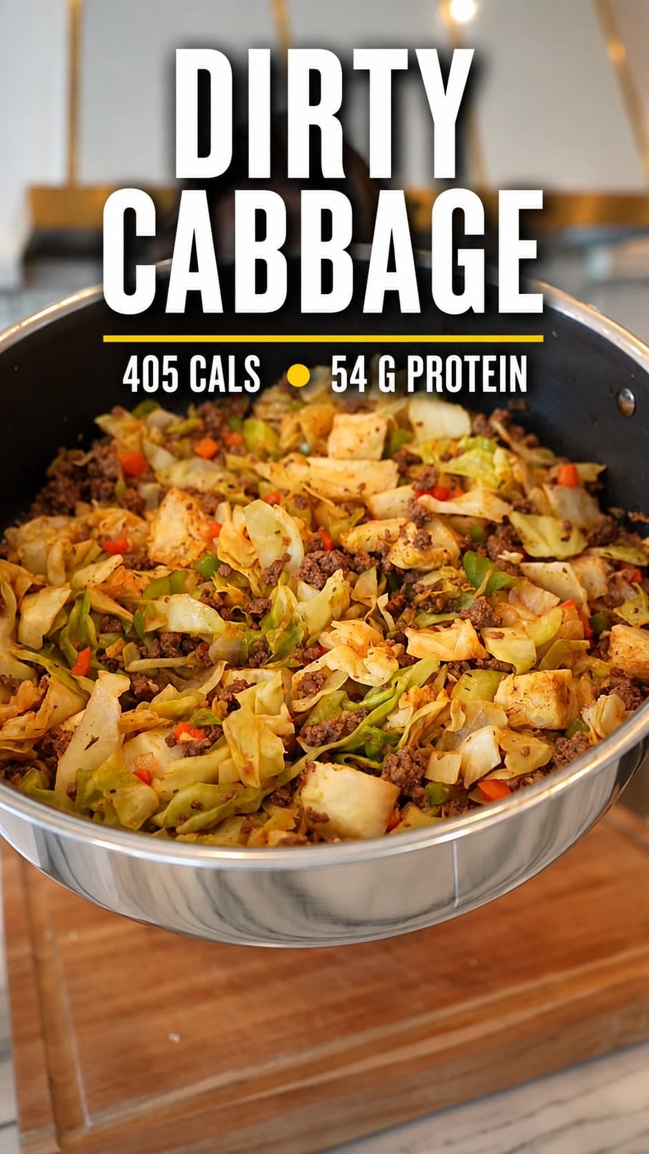 High Protein Dirty Cabbage Skillet by Kayden Echols, a frame from the Instagram video