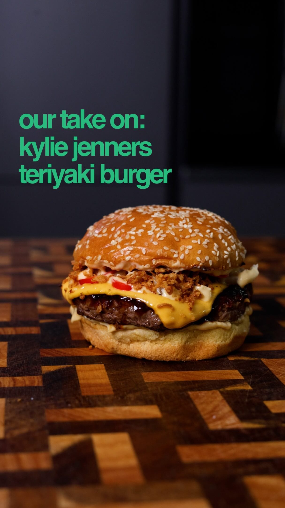 Teriyaki Glazed Cheeseburger with Miso Mayo