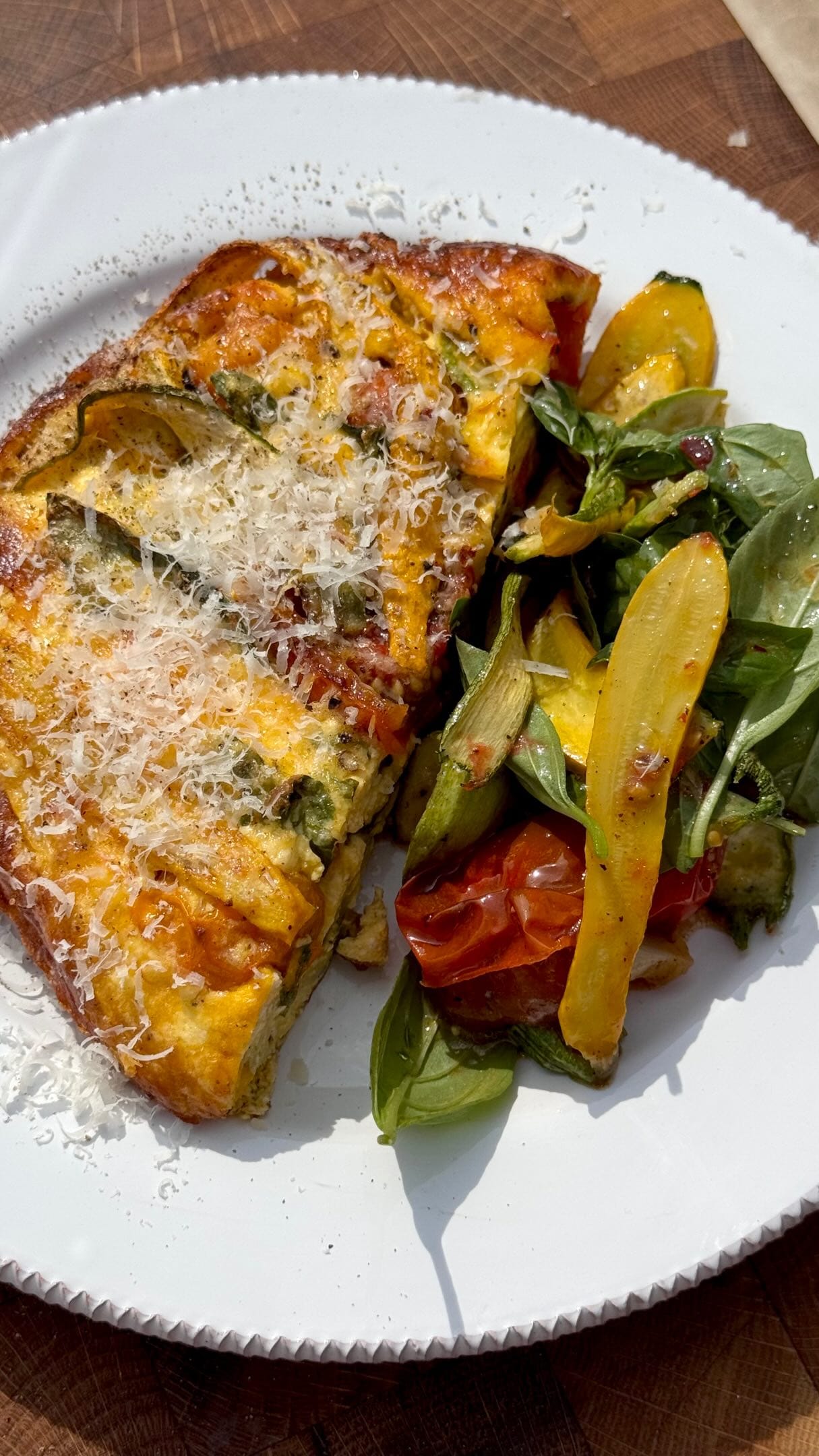 Courgette, Tomato and Ricotta Frittata