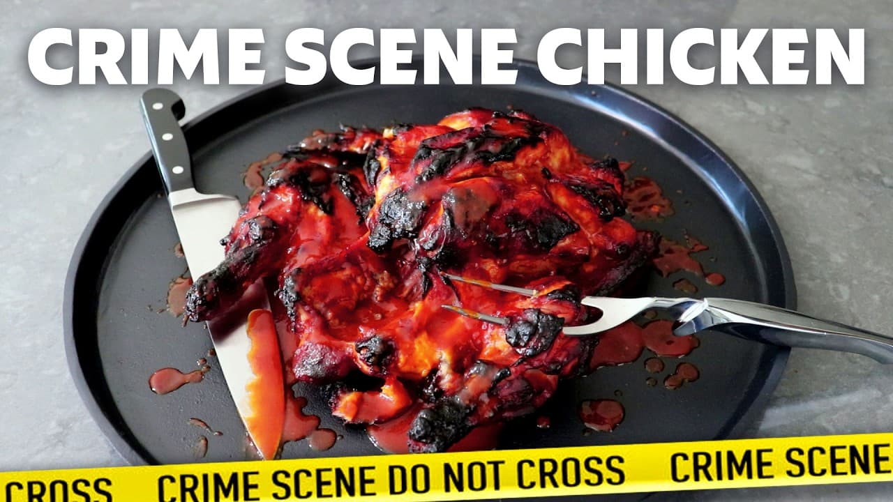Crime Scene Chicken by Food Wishes, a frame from the YouTube video