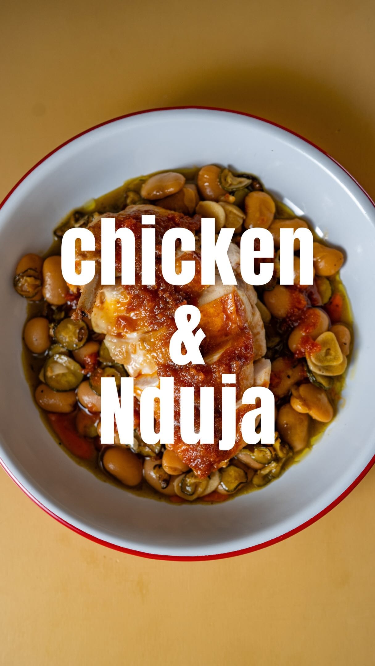 Chicken Breast with Lemony Courgette, Butter Beans and ’Nduja