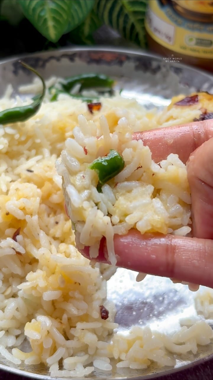 Alu Chokha with Ghee and Rice
