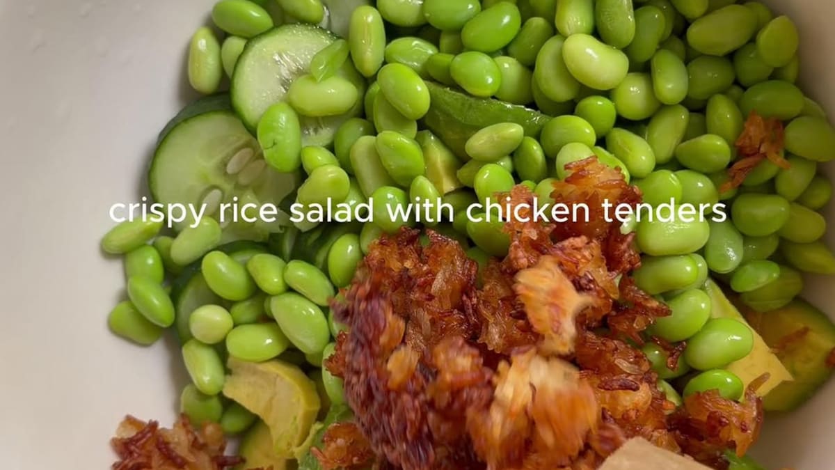 Crispy Rice Salad with Chicken Tenders