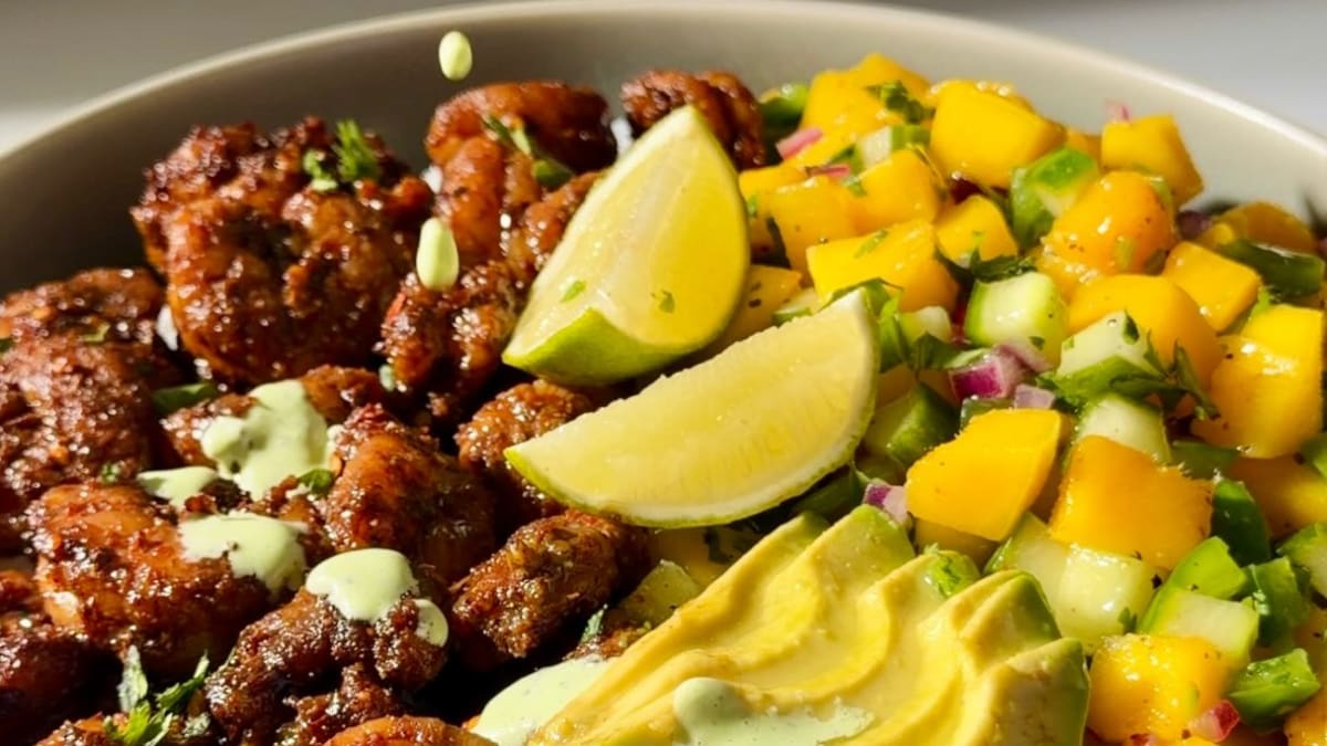 Chili Lime Shrimp Mango Bowl