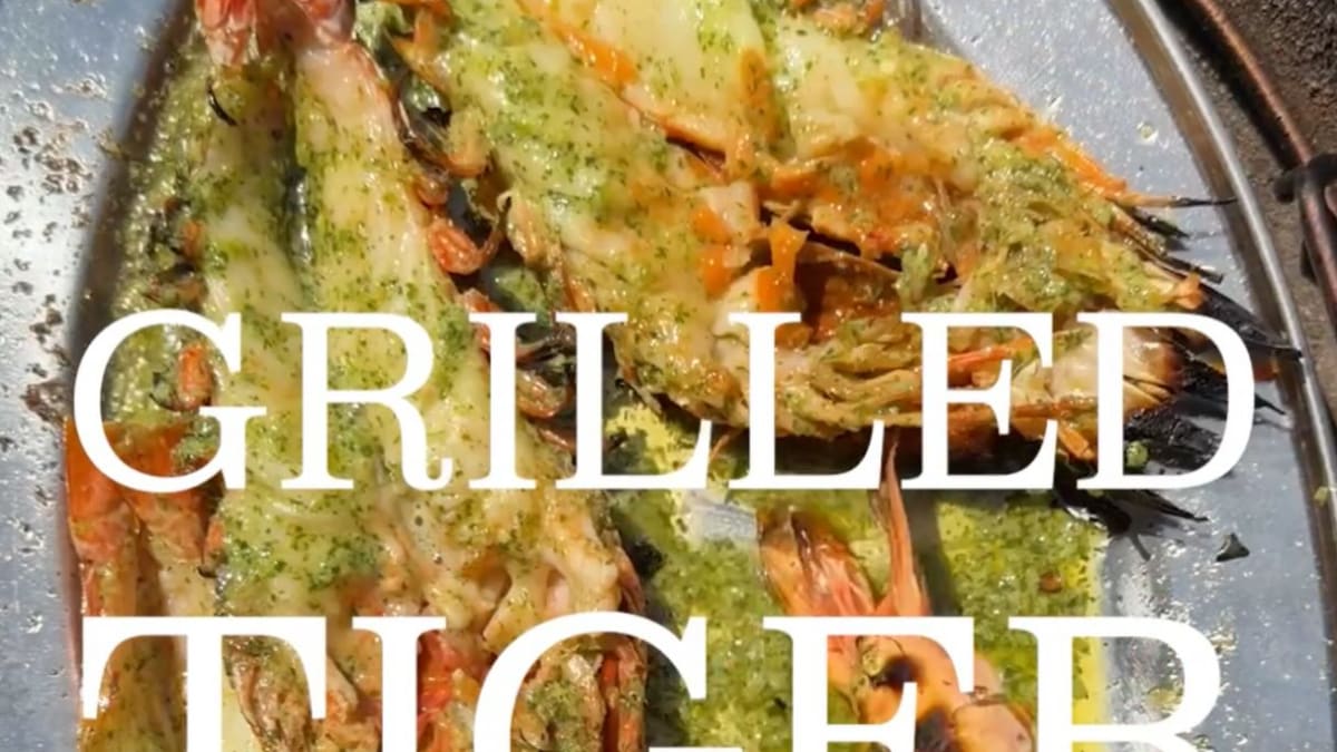 Tiger Prawns with Coriander Lime Chilli Butter