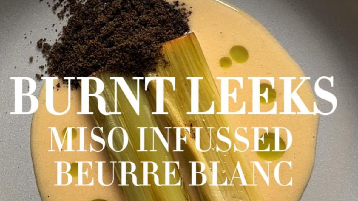 Burnt Leeks with Miso Beurre Blanc