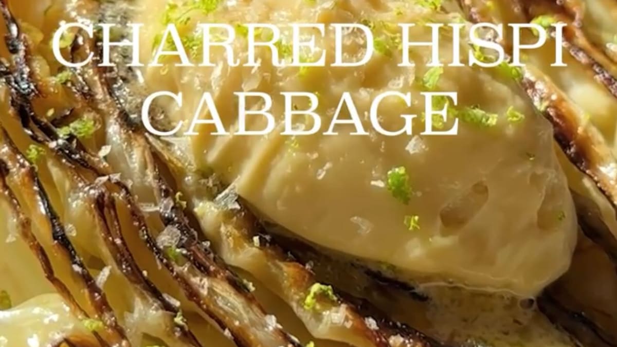 Charred Hispi Cabbage with Miso Butter and Smoked Salt
