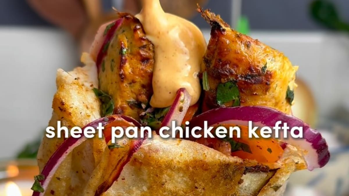 Sheet Pan Chicken Kefta Wraps