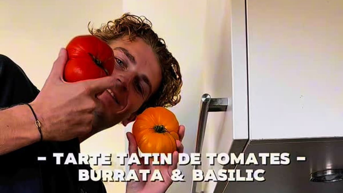 Tomato Tarte Tatin with Burrata and Fresh Herbs