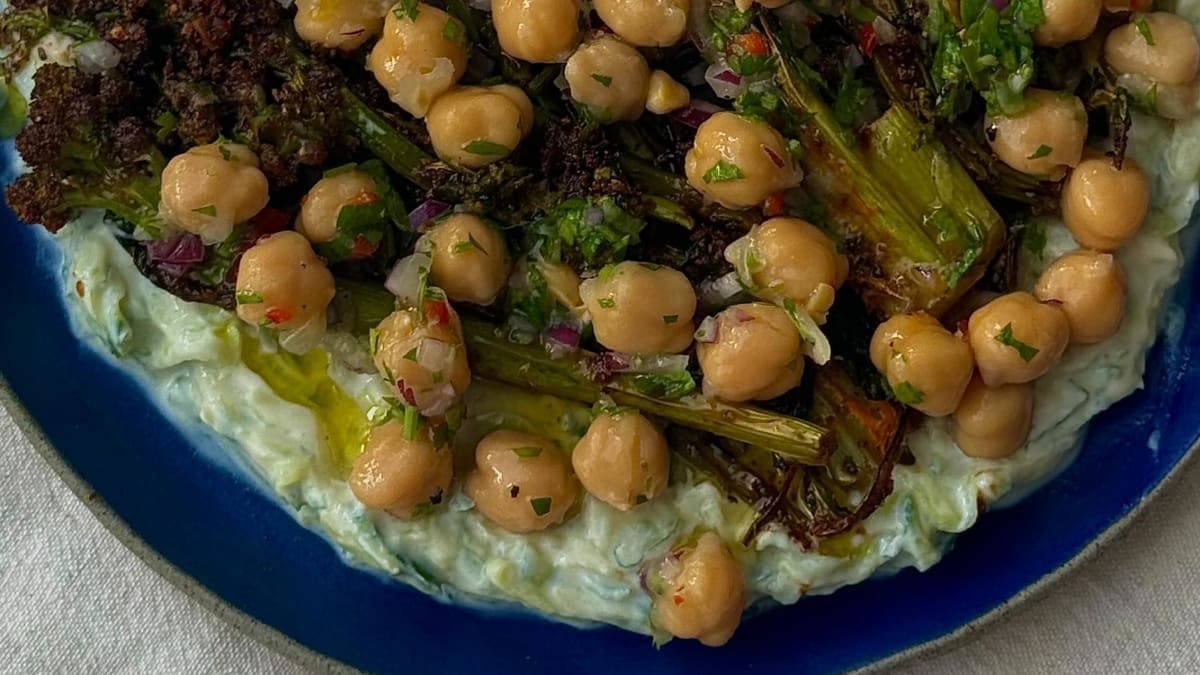 Tzatziki, Roasted Broccoli & Marinated Chickpeas