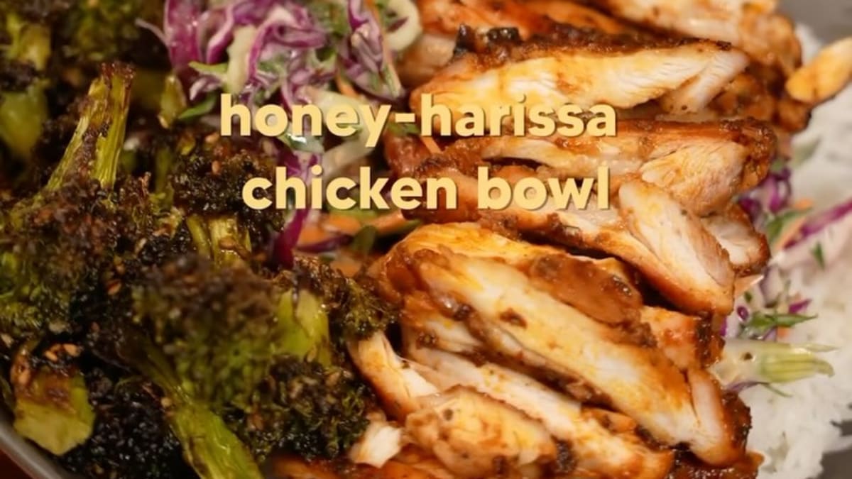 Spicy Chicken with Za'atar Roasted Broccoli and Sesame‑Ginger Slaw