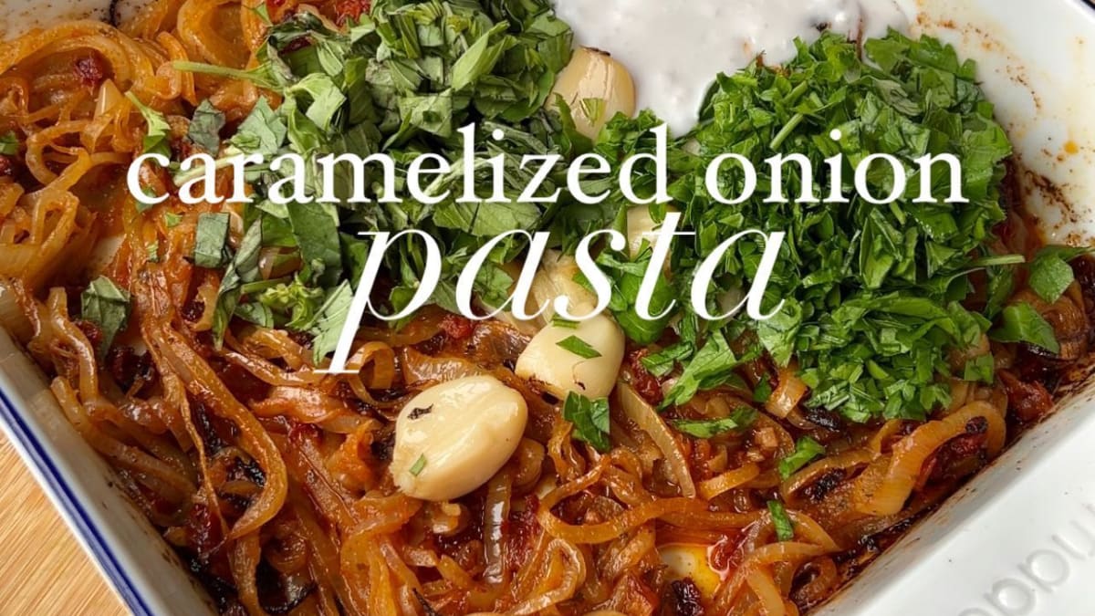 Baked Caramelized Onion Pasta