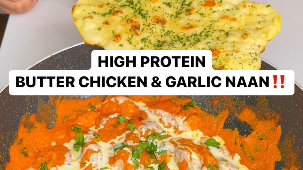 High‑Protein Butter Chicken with Garlic Naan