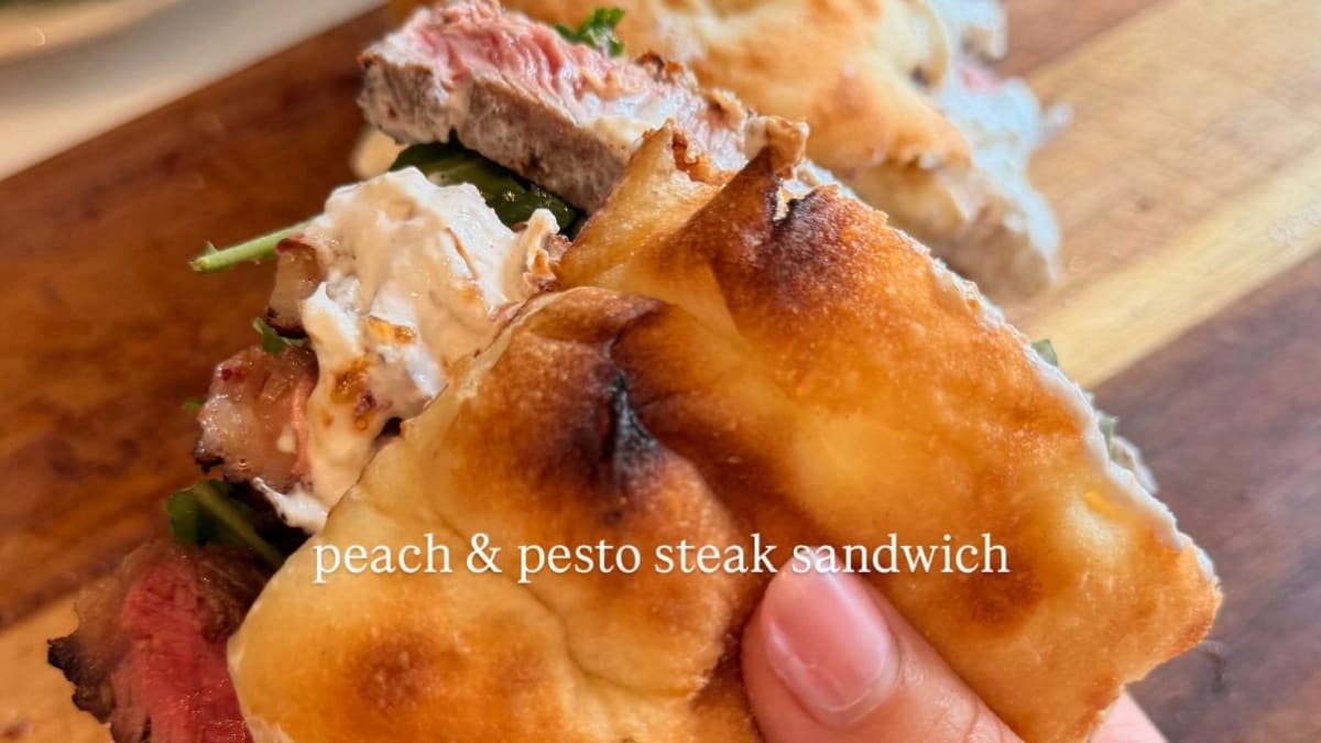 Peach & Pesto Steak Sandwich