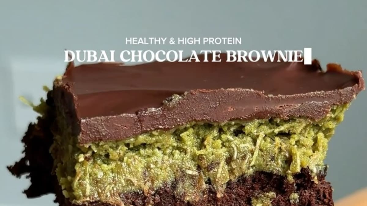 Healthy & High‑Protein Dubai Chocolate Brownie
