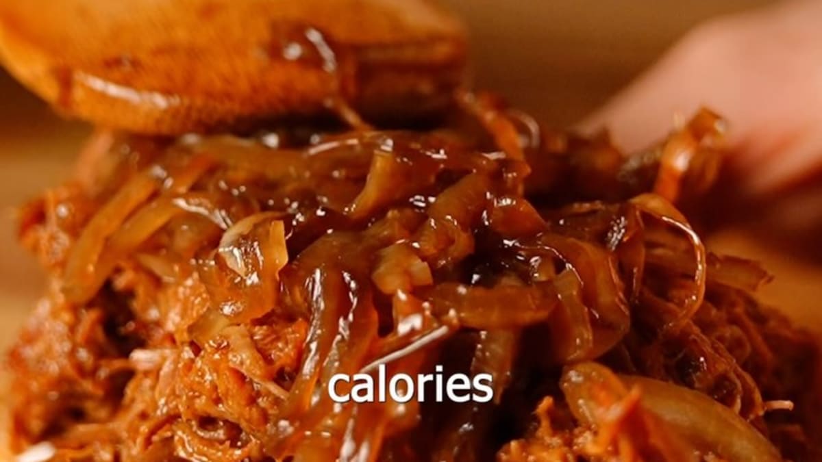 Shredded Beef with Caramelized Onions and Low‑Calorie Yogurt Spread