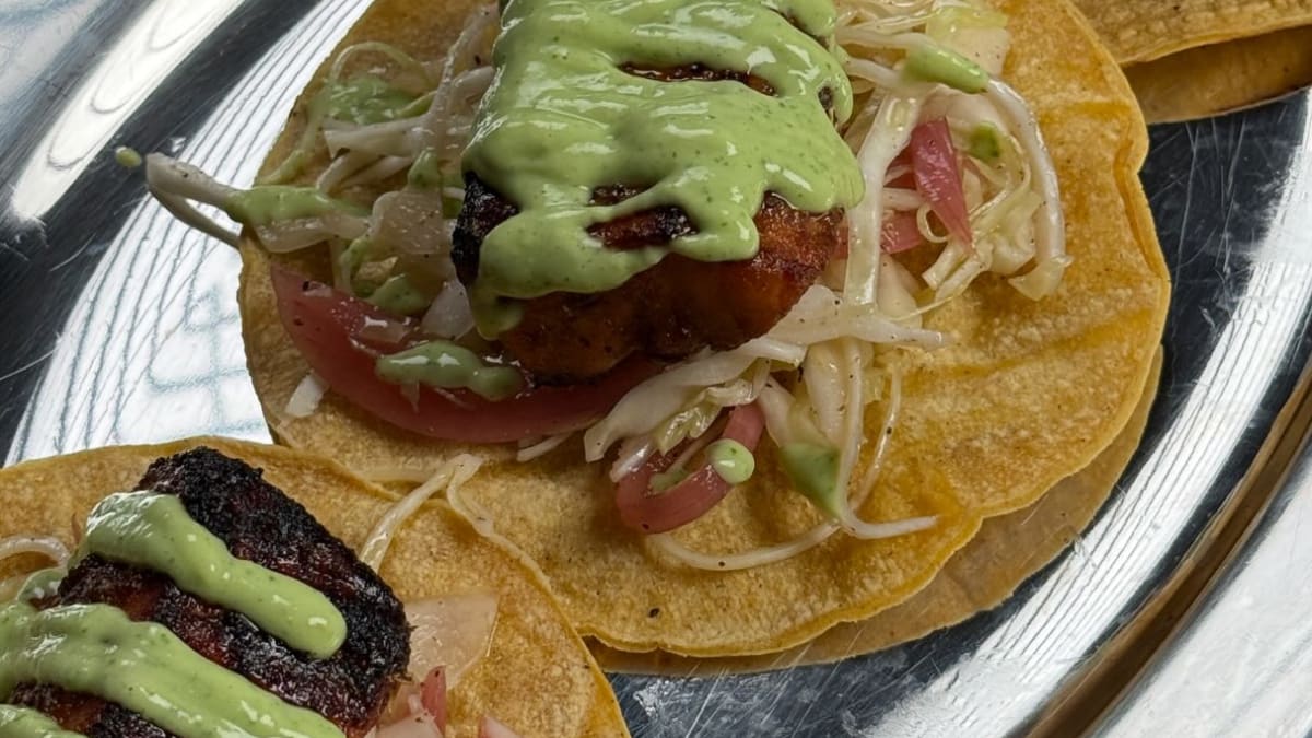 Sheet Pan Salmon Tacos with Spicy Avocado Crema