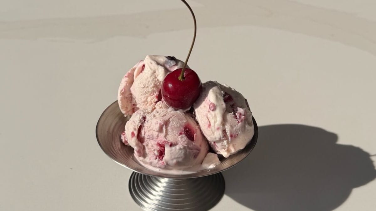 Sour Cherry & Ricotta Ice Cream
