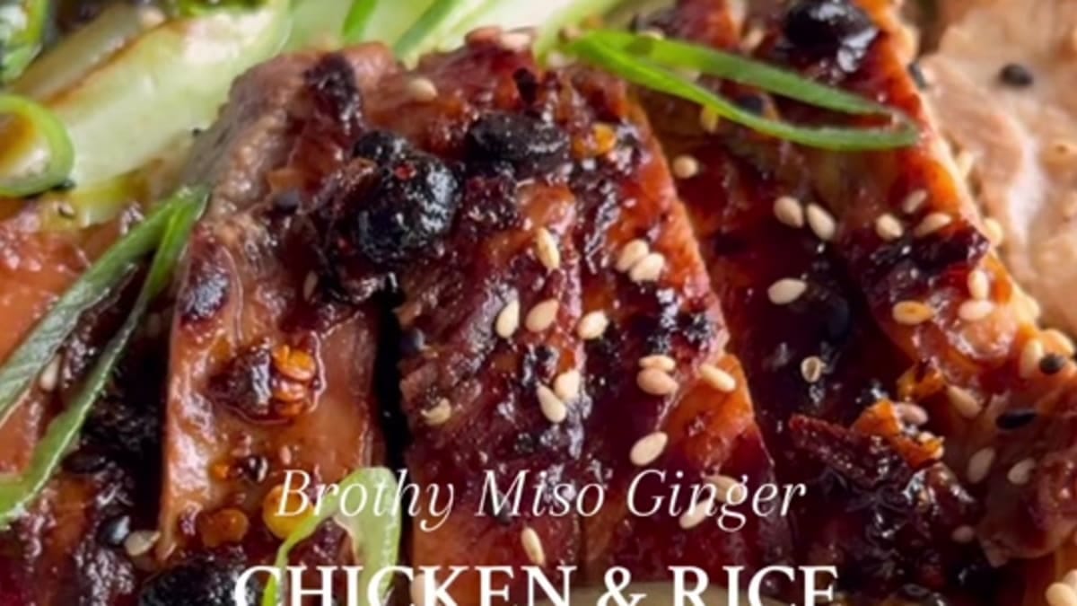 Brothy Miso Ginger Chicken & Rice Recipe